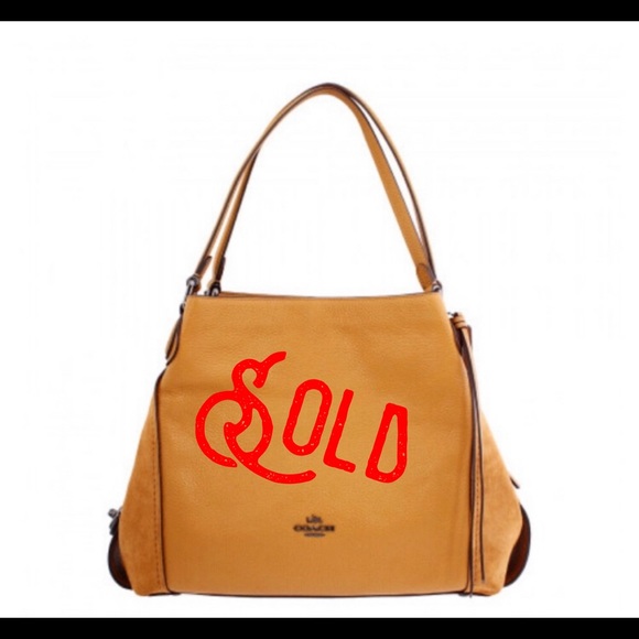 Coach Handbags - Coach Edie Medium Leather & Suede Shoulder Bag